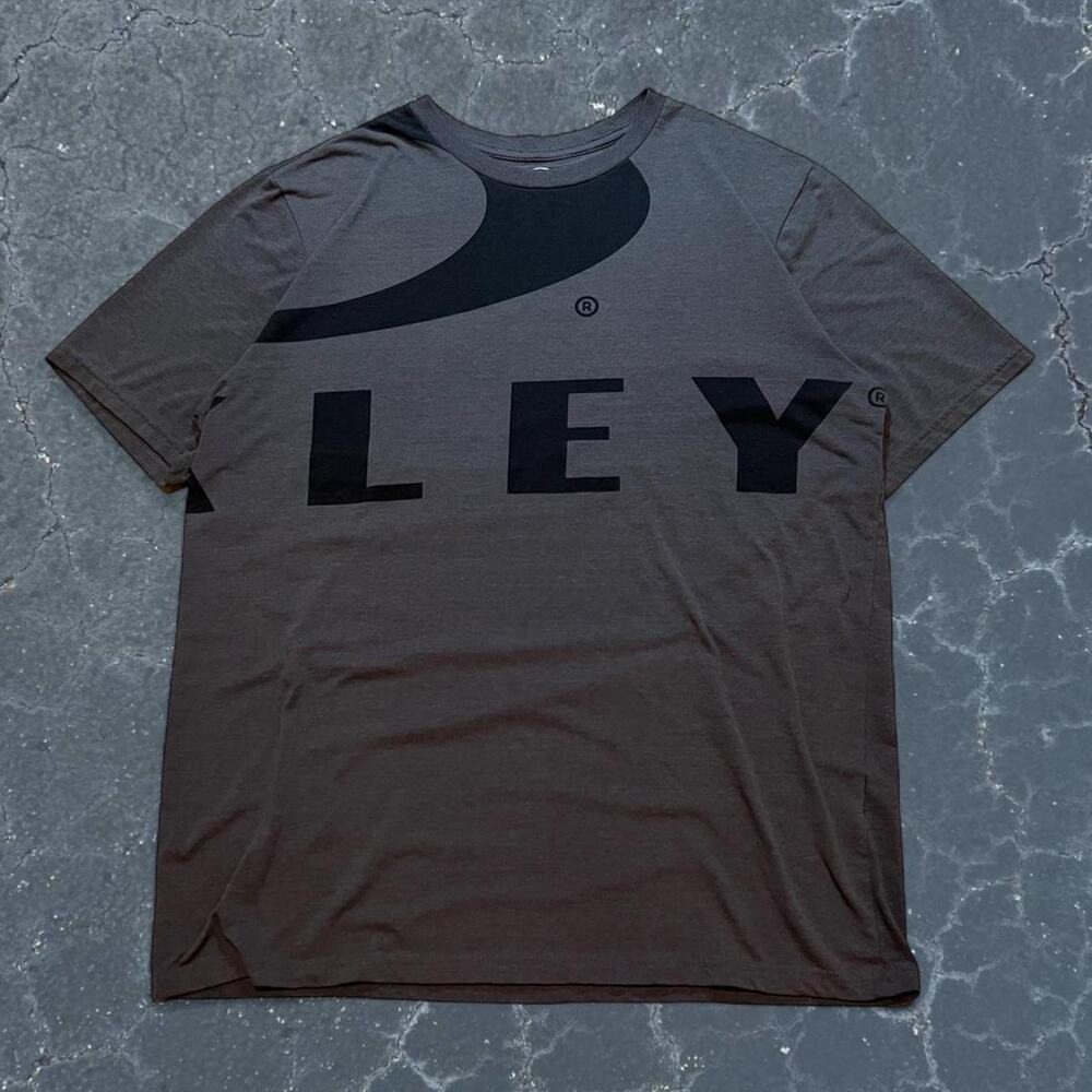 Oakley black gray t shirt all over logo